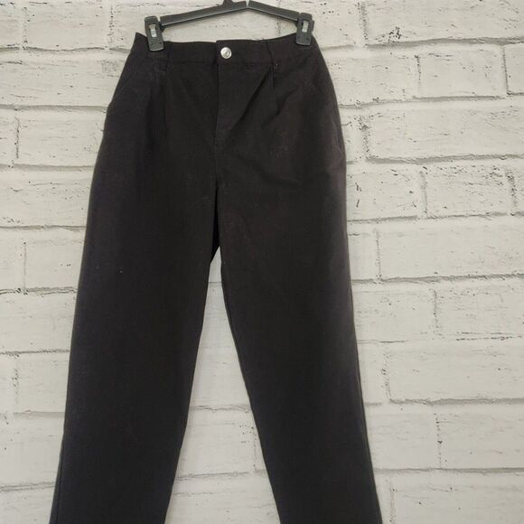 ASOS Design Women's Solid Black Straight-Leg Stretchy Trousers Size 4P Career - Picture 6 of 14